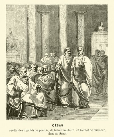 Julius Caesar in the Roman Senate by French School