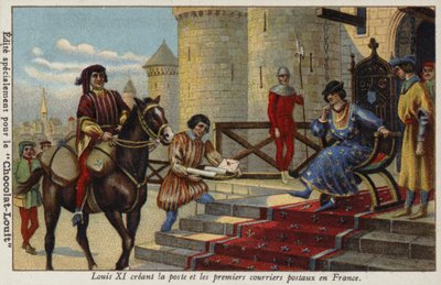 King Louis XI Establishing the First Postal Service in France, 1464 by French School