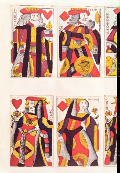 King and Queen playing cards by French School