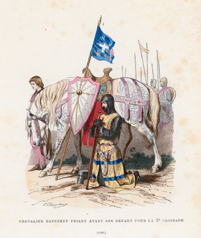 Knight Praying Before Leaving for the Second Crusade by French School