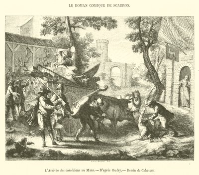The Arrival of the Comedians at Le Mans (engraving) by French School