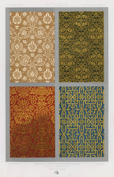 The Ornament of Fabrics: XVIth Century by French School