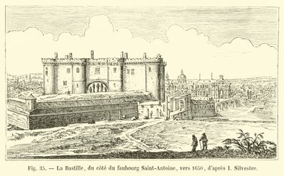 The Bastille, from the Faubourg Saint-Antoine Side, circa 1650, after I Silvestre by French School