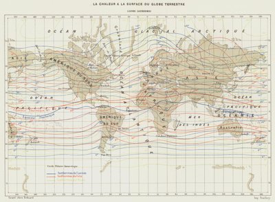 The Heat at the Surface of the Earth, Isothermal Lines by French School