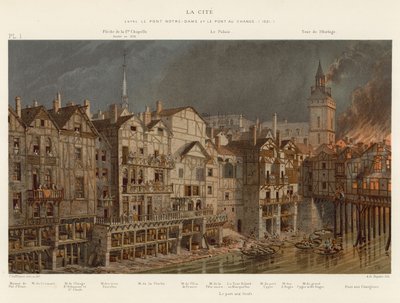 The Cité, between Pont Notre-Dame and Pont au Change, 1621 by French School