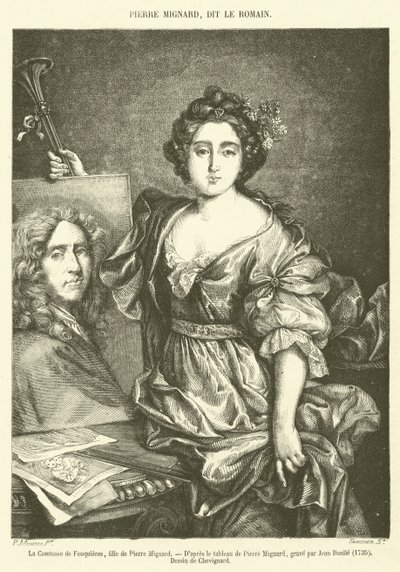The Countess of Feuquieres, Daughter of Pierre Mignard (engraving) by French School