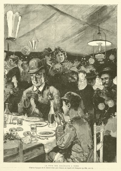 The Snail Festival in Rome (engraving) by French School