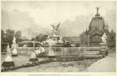The Monumental Fountain by Sculptor Coutan, Front View, After the Photograph by M H-C Godefroy by French School