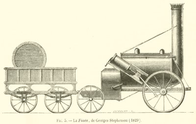 The Rocket, by George Stephenson by French School