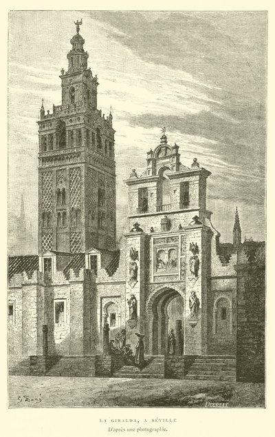 The Giralda, in Seville (engraving) by French School
