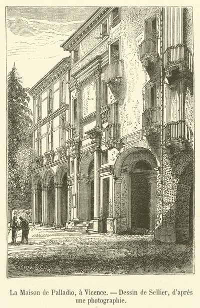 The House of Palladio, Vicenza (engraving) by French School