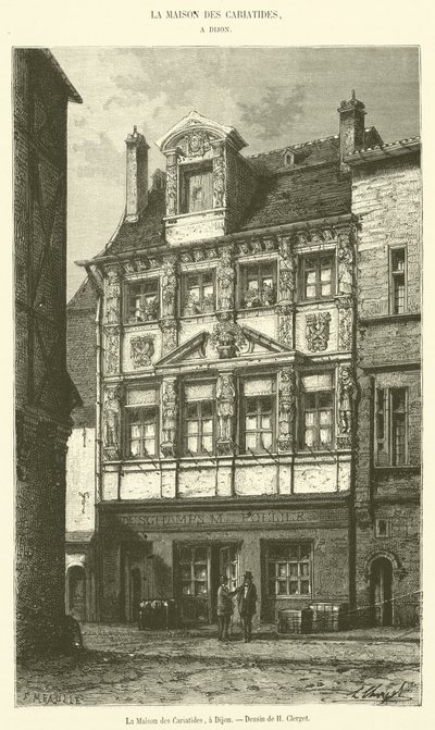 The House of the Caryatids, in Dijon (engraving) by French School