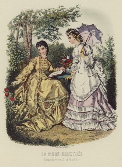 La Mode Illustree, two well-dressed women by French School