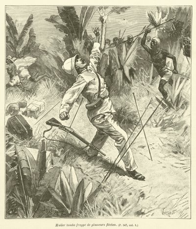 The Death of the Explorer Muller (engraving) by French School