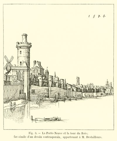 The New Gate and the Bois Tower; Facsimile of a Contemporary Drawing, Belonging to M. Destailleurs by French School