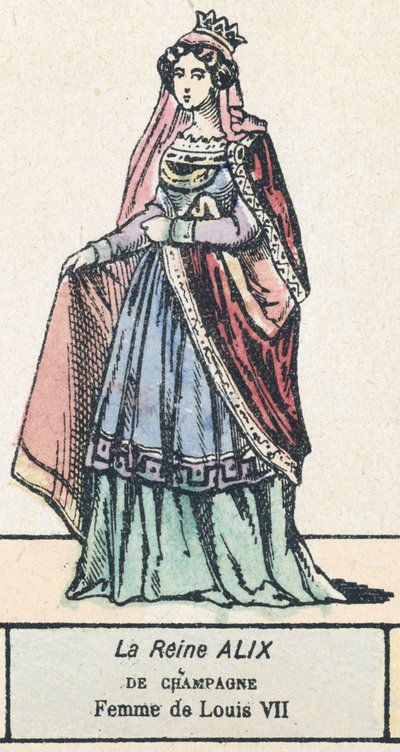 Queen Alix of Champagne, Wife of Louis VII by French School