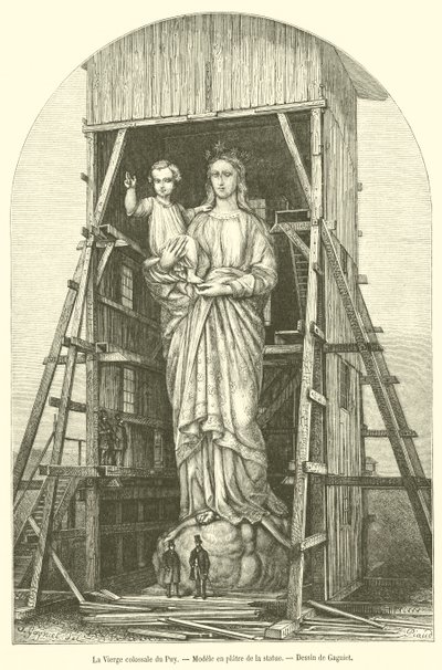 The Colossal Virgin of Puy, Plaster Model of the Statue (engraving) by French School