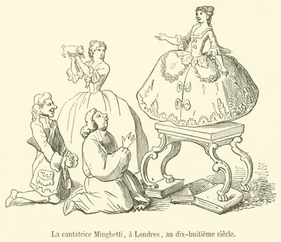 The Singer Minghetti, in London, in the Eighteenth Century (engraving) by French School