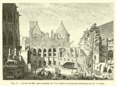 The Court of May, after the fire of 1776, after a document communicated by M A Lenoir by French School