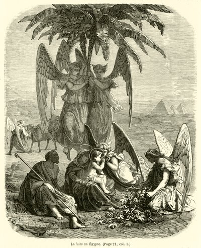 The Flight into Egypt (engraving) by French School