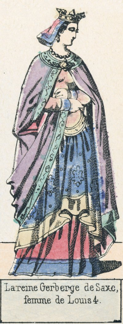 Queen Gerberge of Saxony, wife of Louis IV by French School