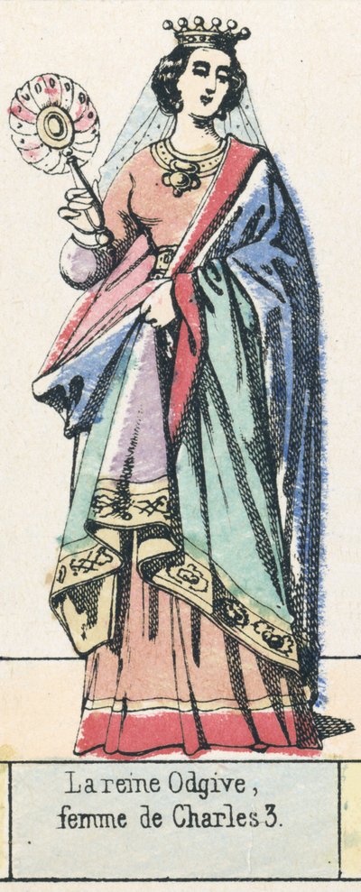 Queen Odgive, wife of Charles III by French School