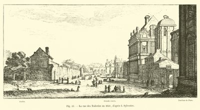The Rue des Tuileries in 1650, after I. Sylvestre by French School
