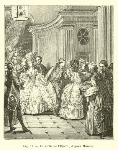 Exit of the Opera, After Moreau by French School