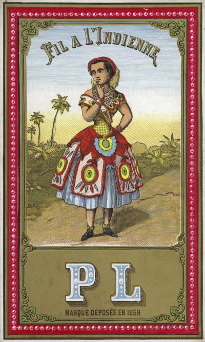 Label for Indian thread by French School