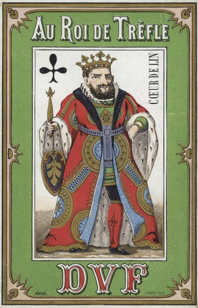 Label for King of Clubs linen by French School