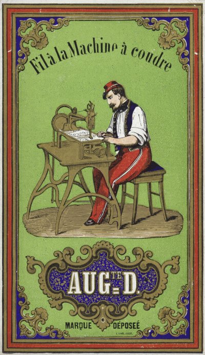 Label for Sewing Machine thread by French School