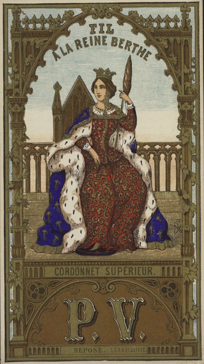 Label for the thread of Queen Berthe by French School
