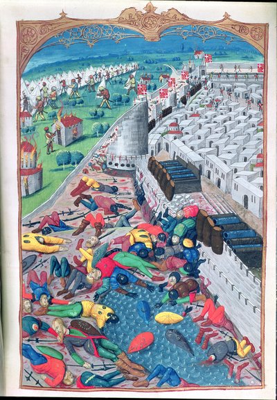 After Honourable Capitulation, from A History of the Siege of Rhodes by Guillaume Caoursin, 1483 by French School