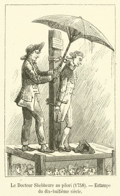 Dr. Shebbeare in the Pillory, 1758, Eighteenth Century Print by French School