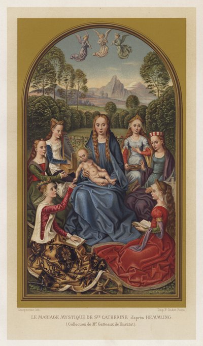 The Mystical Marriage of St. Catherine after Hemmling, Collection of Mr. Gatteaux of the Institute by French School