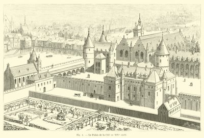 The Palace of the City in the 14th century by French School
