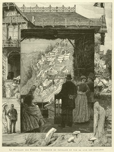 The Pavilion of Forests, Interior of the Pavilion and View of One of the Dioramas by French School