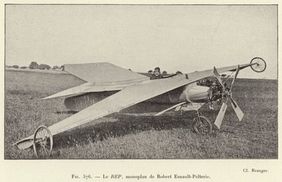 The REP, Monoplane by Robert Esnault-Pelterie (engraving) by French School