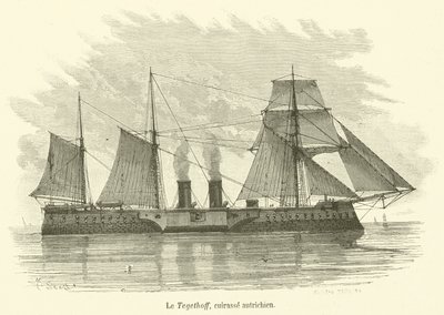 The Tegetthoff, Austrian ironclad (engraving) by French School