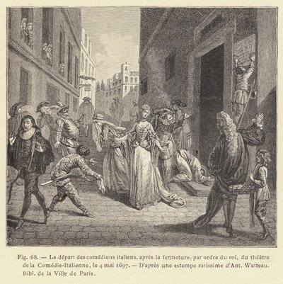 Departure of the Italian Comedians after the Closure, by Order of the King, of the Comedie-Italienne Theatre, May 4, 1697 by French School