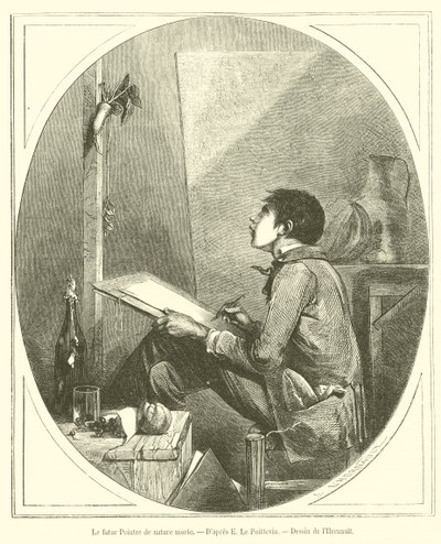 The Future Still Life Painter (engraving) by French School