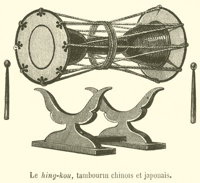The hing-kou, Chinese and Japanese tambourine by French School
