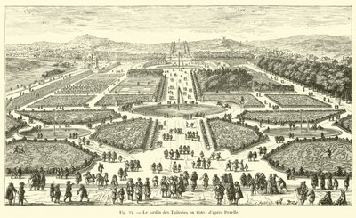 The Tuileries Garden in 1680; after Perelle by French School