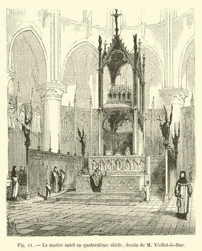 The High Altar in the Fourteenth Century, Drawing by M. Viollet-le-Duc by French School
