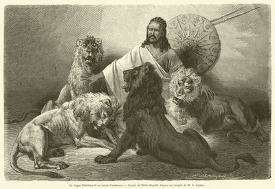 Negus Theodore II in Audience Attire (engraving) by French School