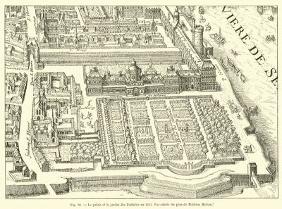The Tuileries Palace and Garden in 1615, Facsimile of Mathieu Merian
