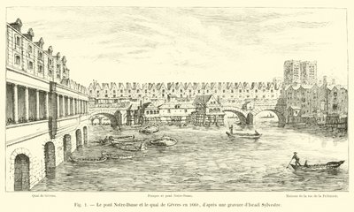 Pont Notre-Dame and quai de Gevres in 1660, after an engraving by Israel Sylvestre by French School