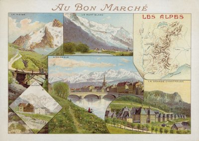 Les Alpes, Card by French School