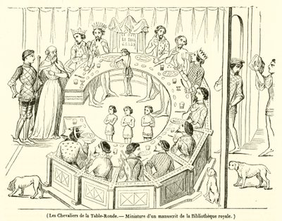 The Knights of the Round Table, Miniature from a manuscript of the Royal Library by French School