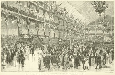 The Exposition Festivities, The Palace of Industry Transformed into a Banquet Hall by French School